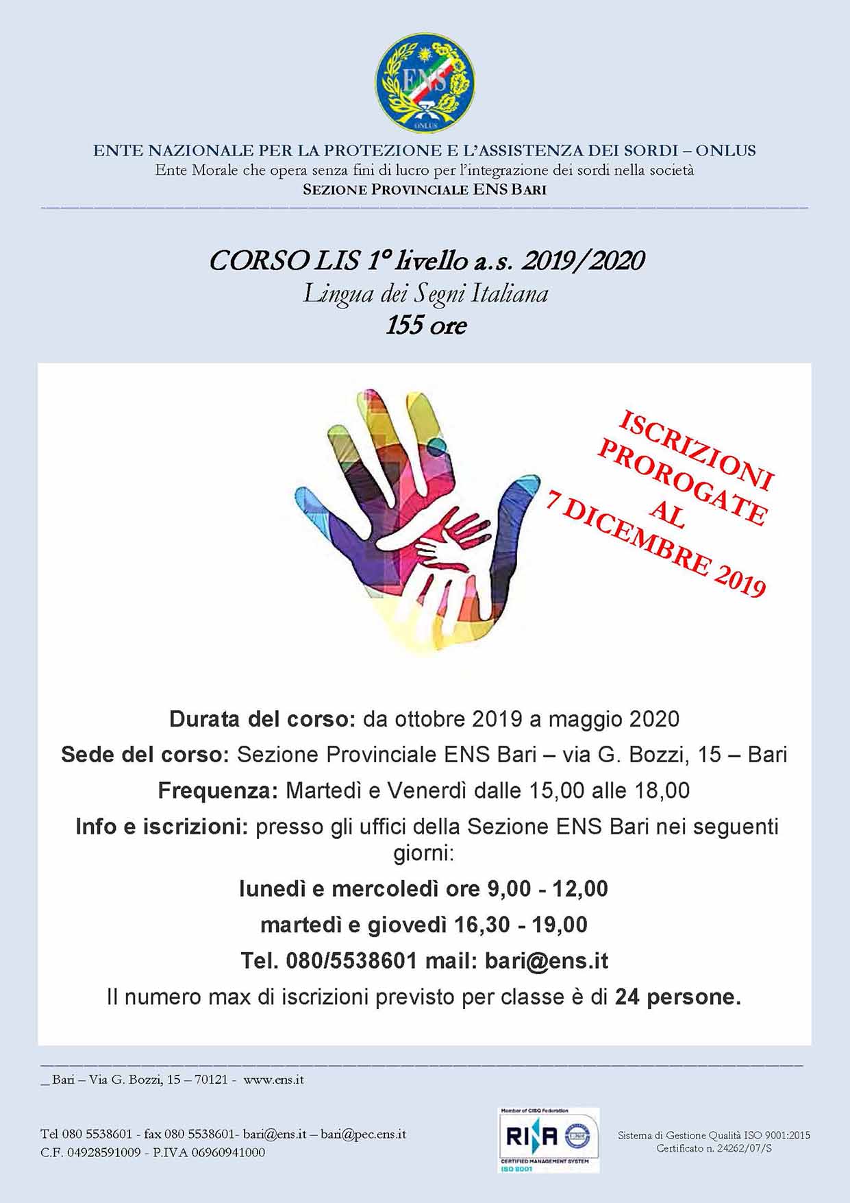 Locandina corso LIS 1 2019 2020 ridotto copy